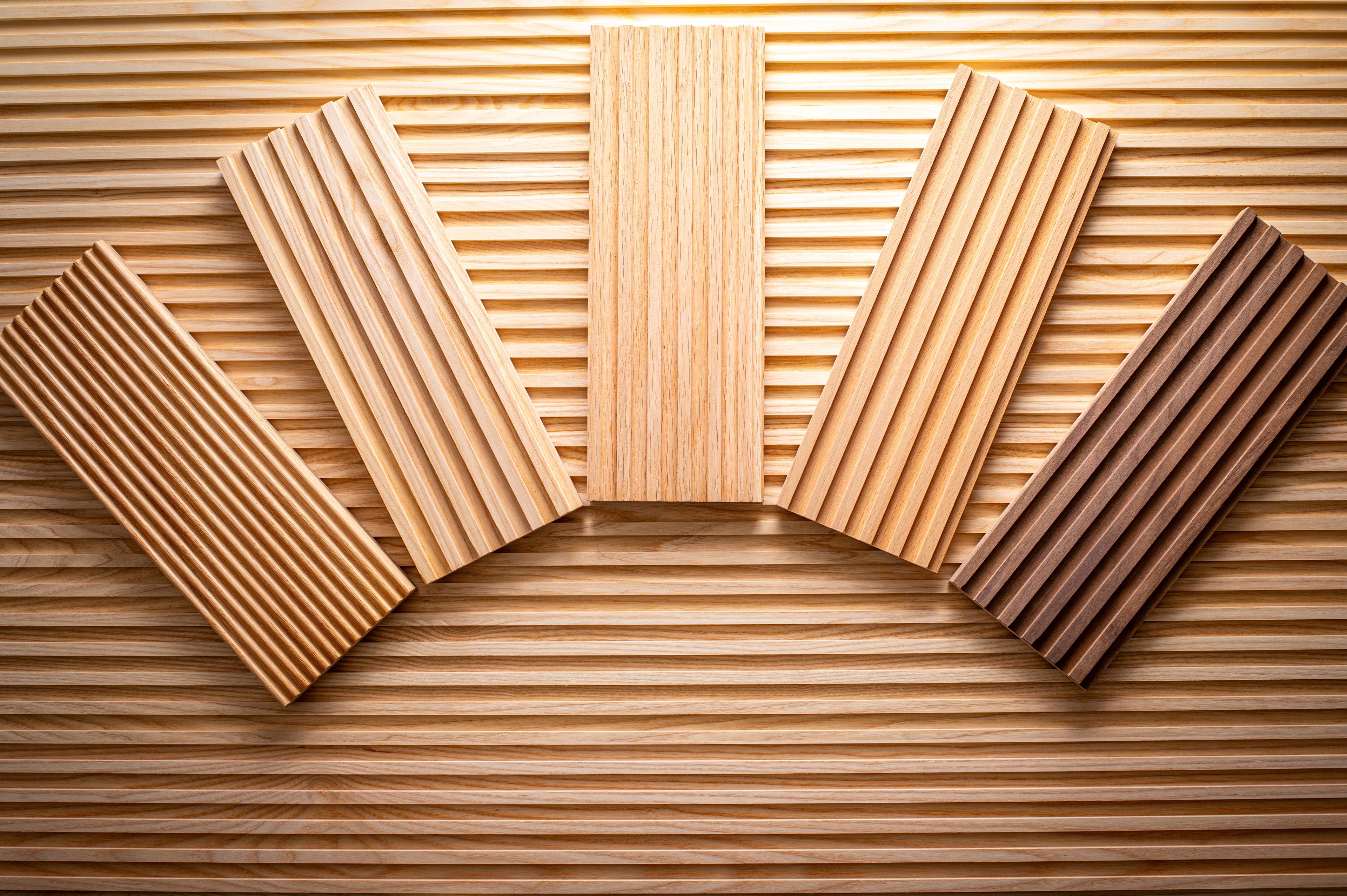 Fluted Wood Panel Samples