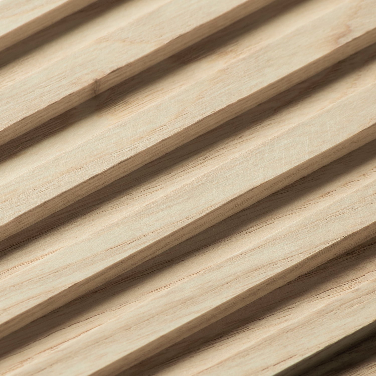 Close up of ash wood fluted panel grooves from Element