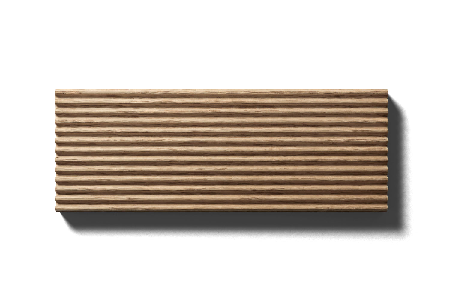 Small sample of oak wood curved fluted panel from Element