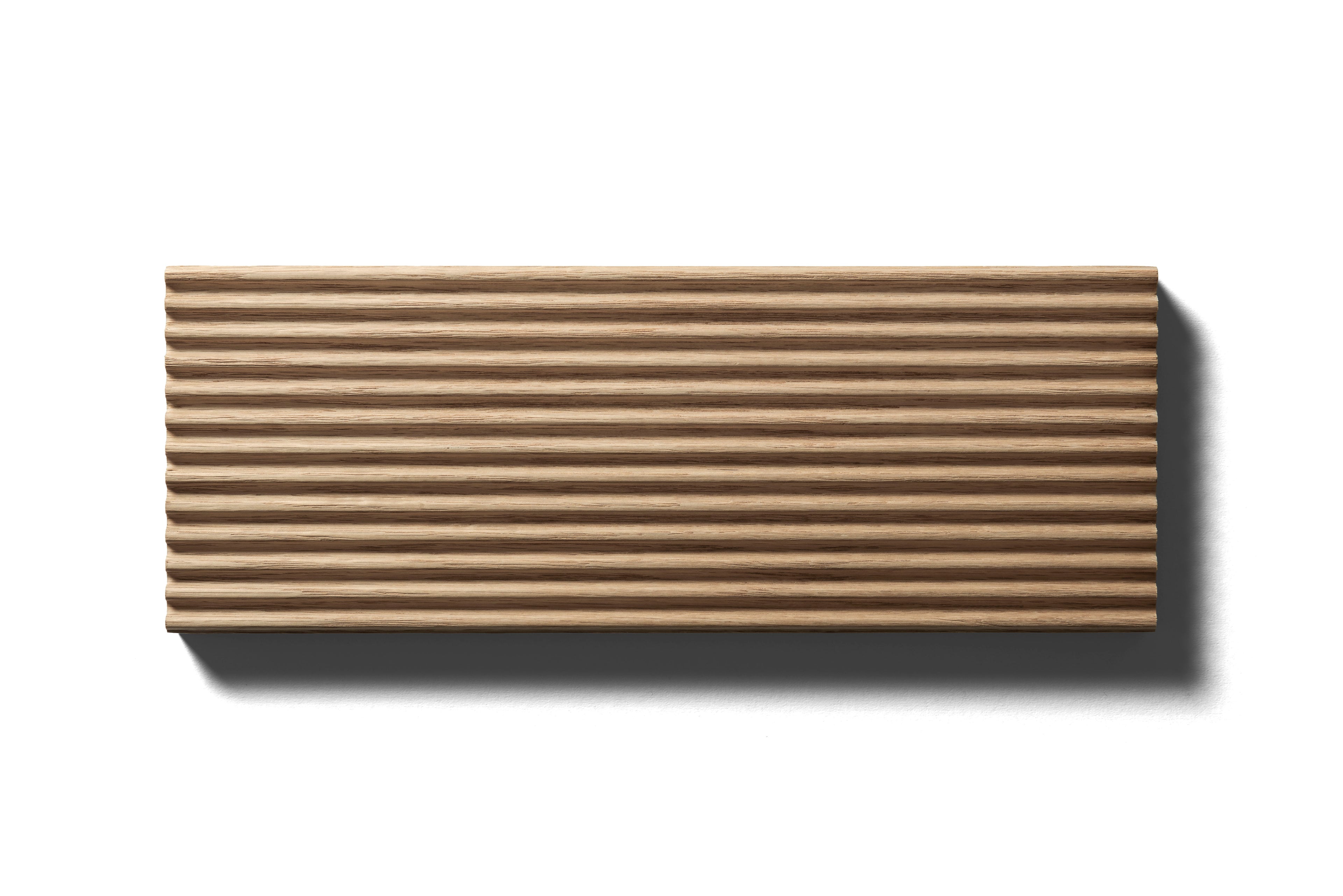 Small sample of oak wood curved fluted panel from Element