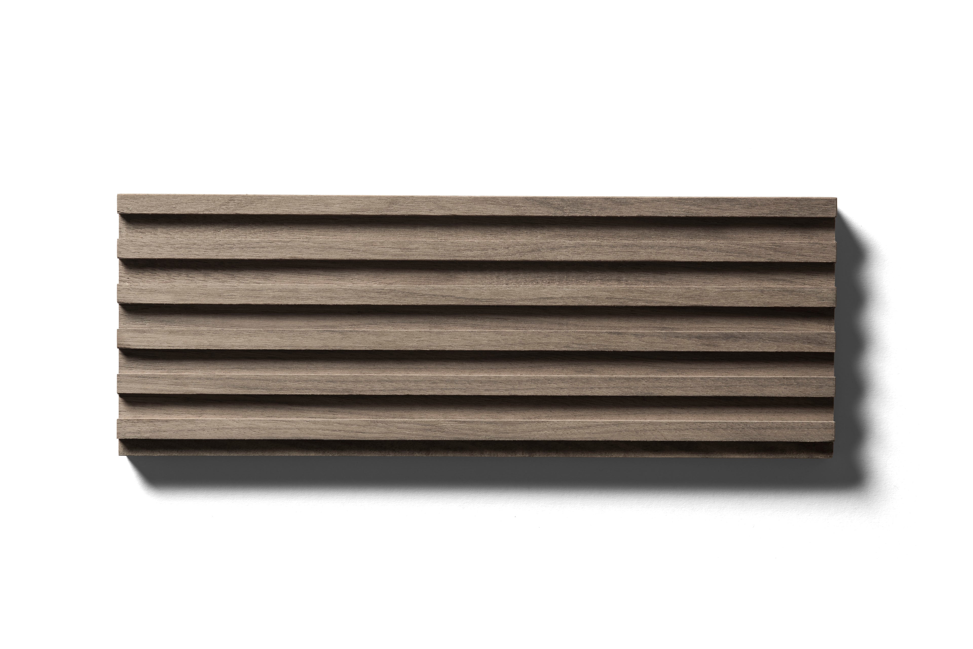Small sample of walnut wood fluted panel from Element