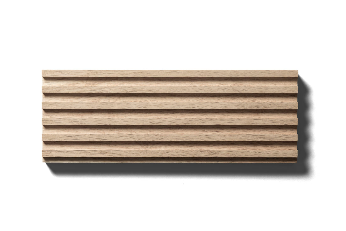 Small sample of beech wood fluted panel from Element